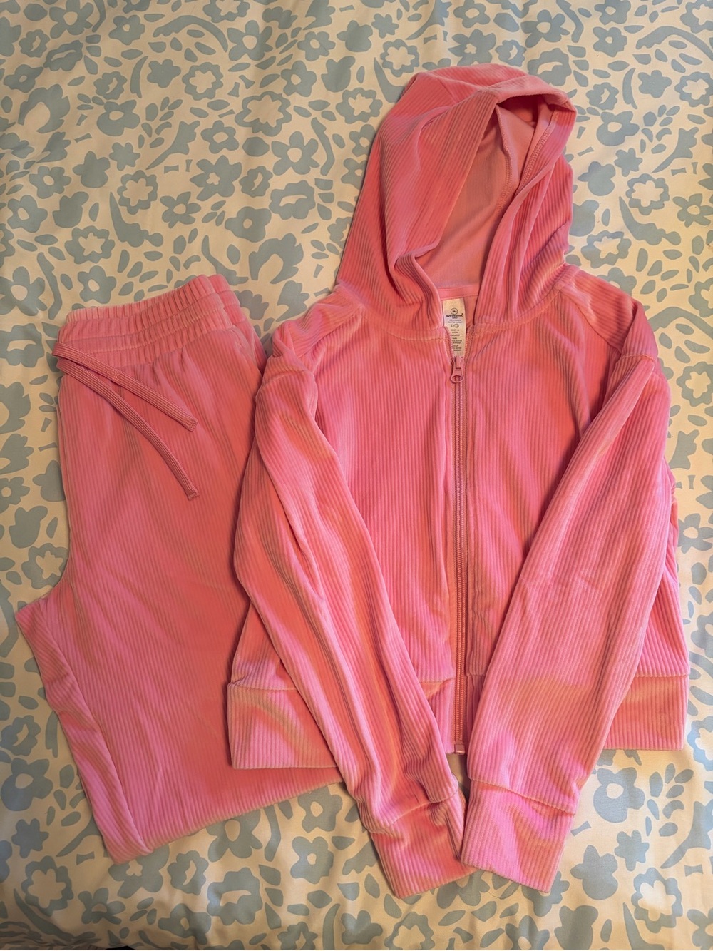 NWOT Girls' Pink Hooded Zip-Up Sweatshirt & Jogger Set